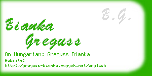 bianka greguss business card